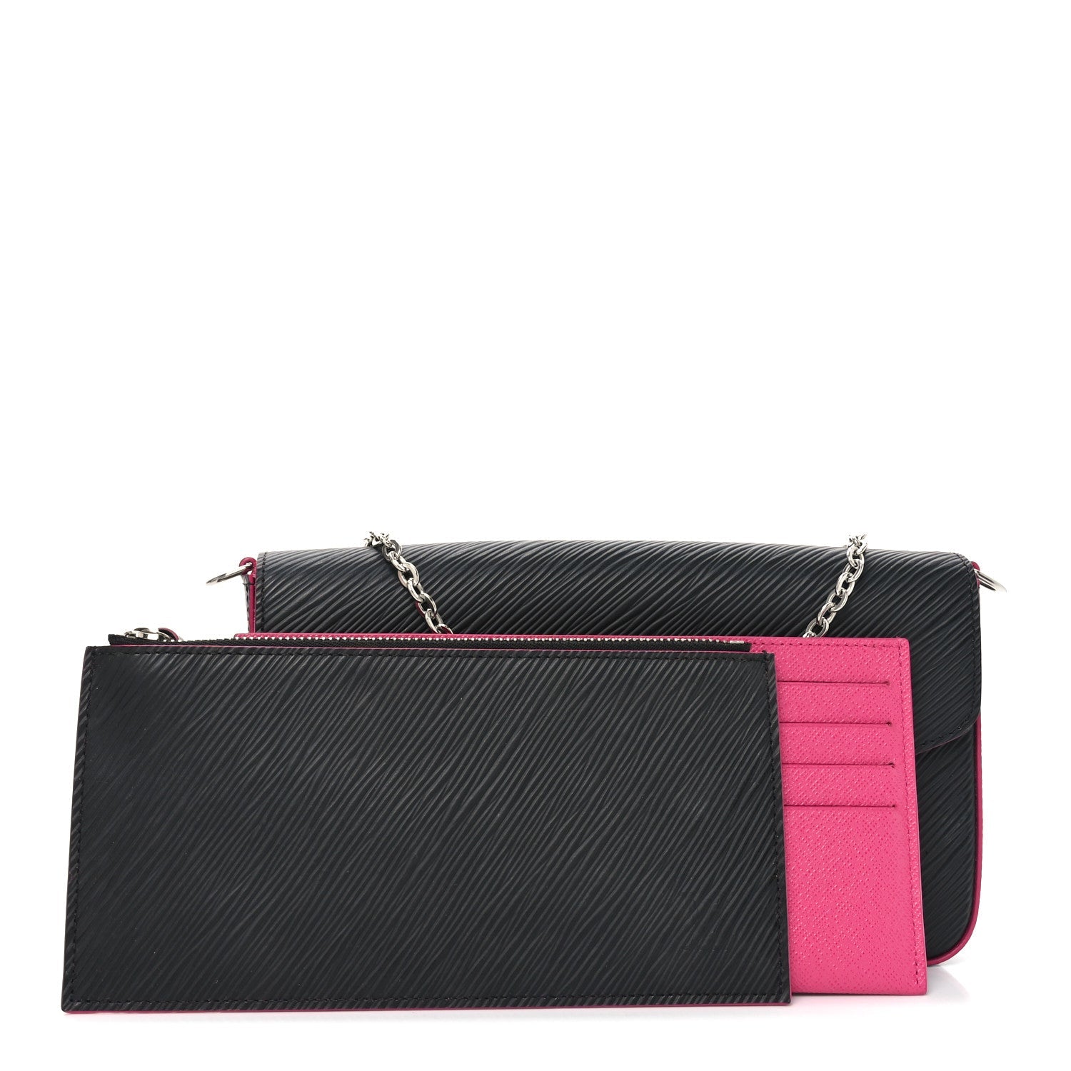 Epi Pochette Felicie Black Hot Pink