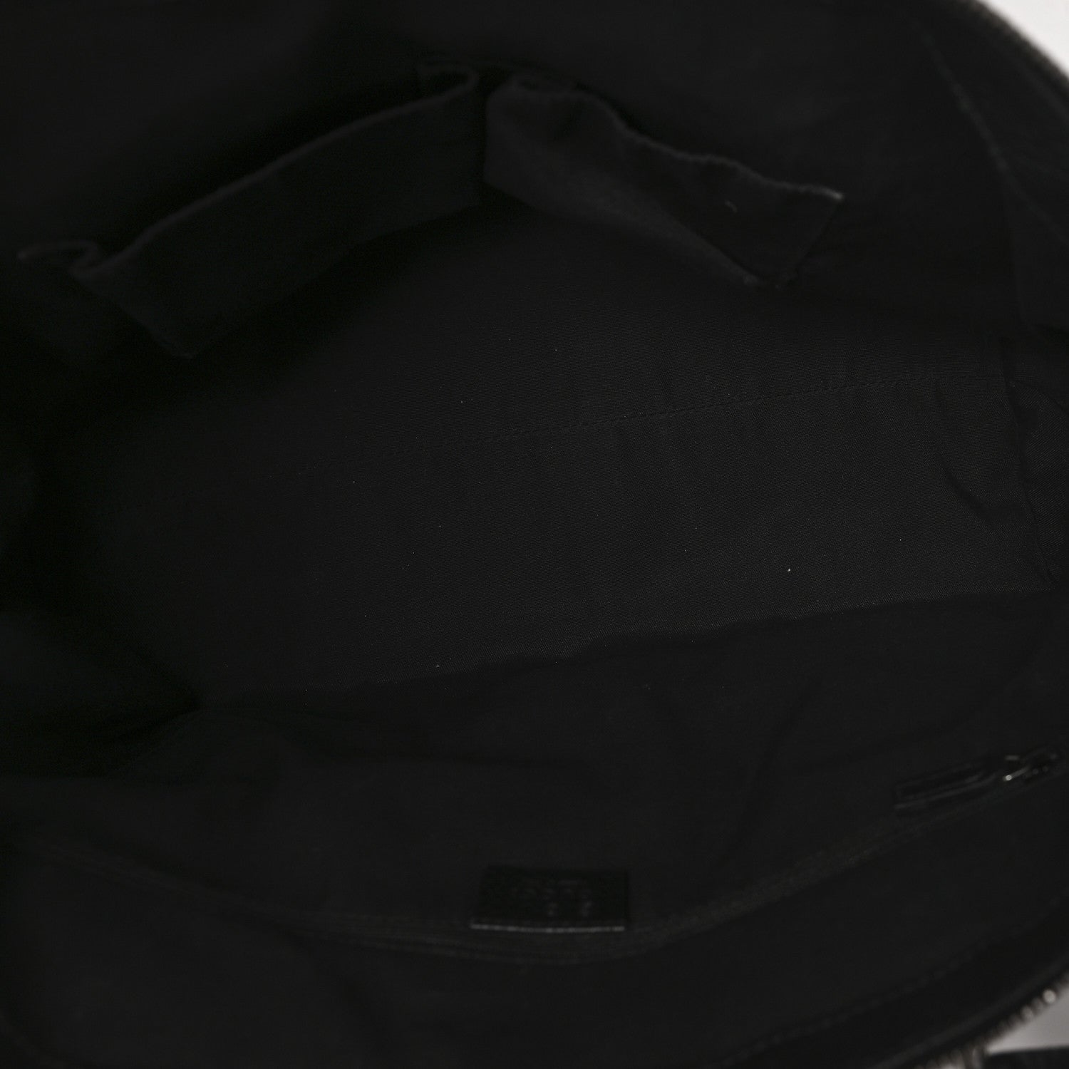 Nylon Monogram Medium GG Charm Dome Satchel Black