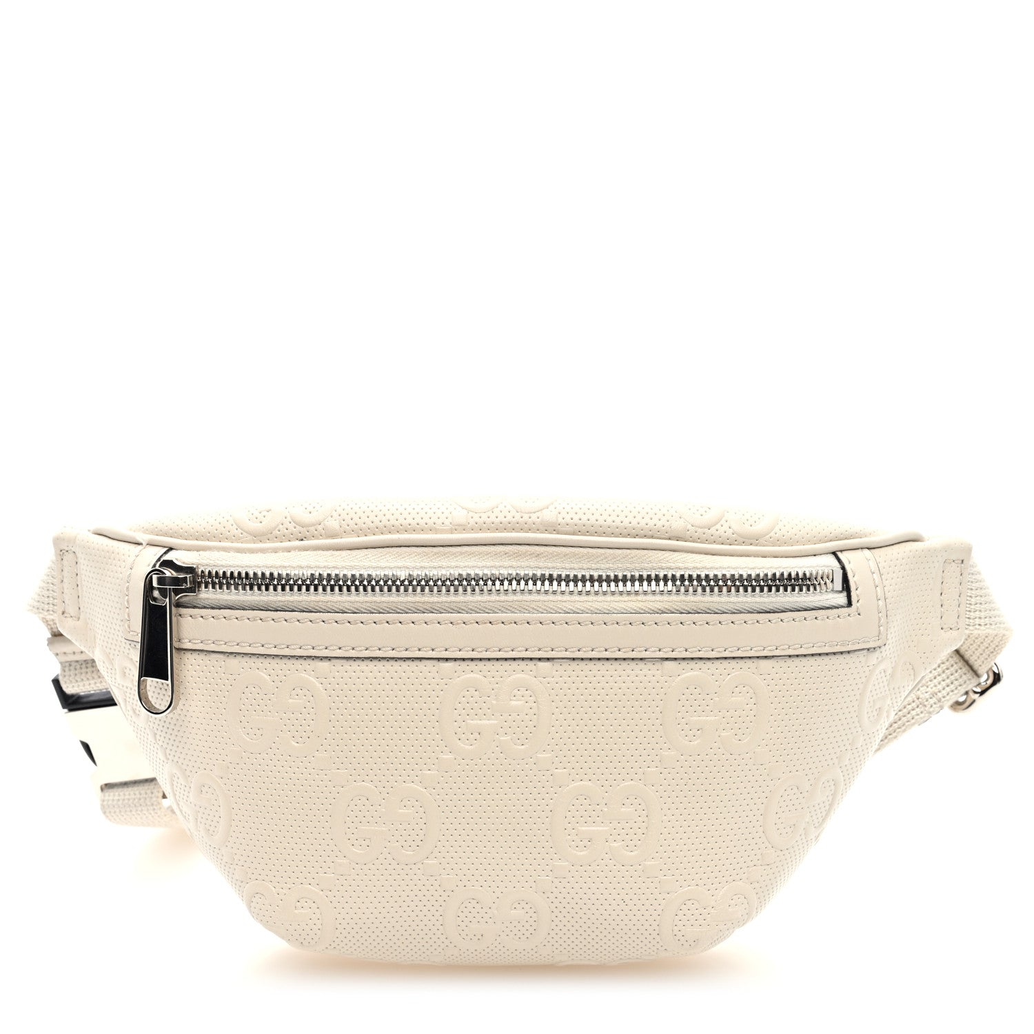 Calfskin GG Tennis Embossed Belt Bag Mystic White