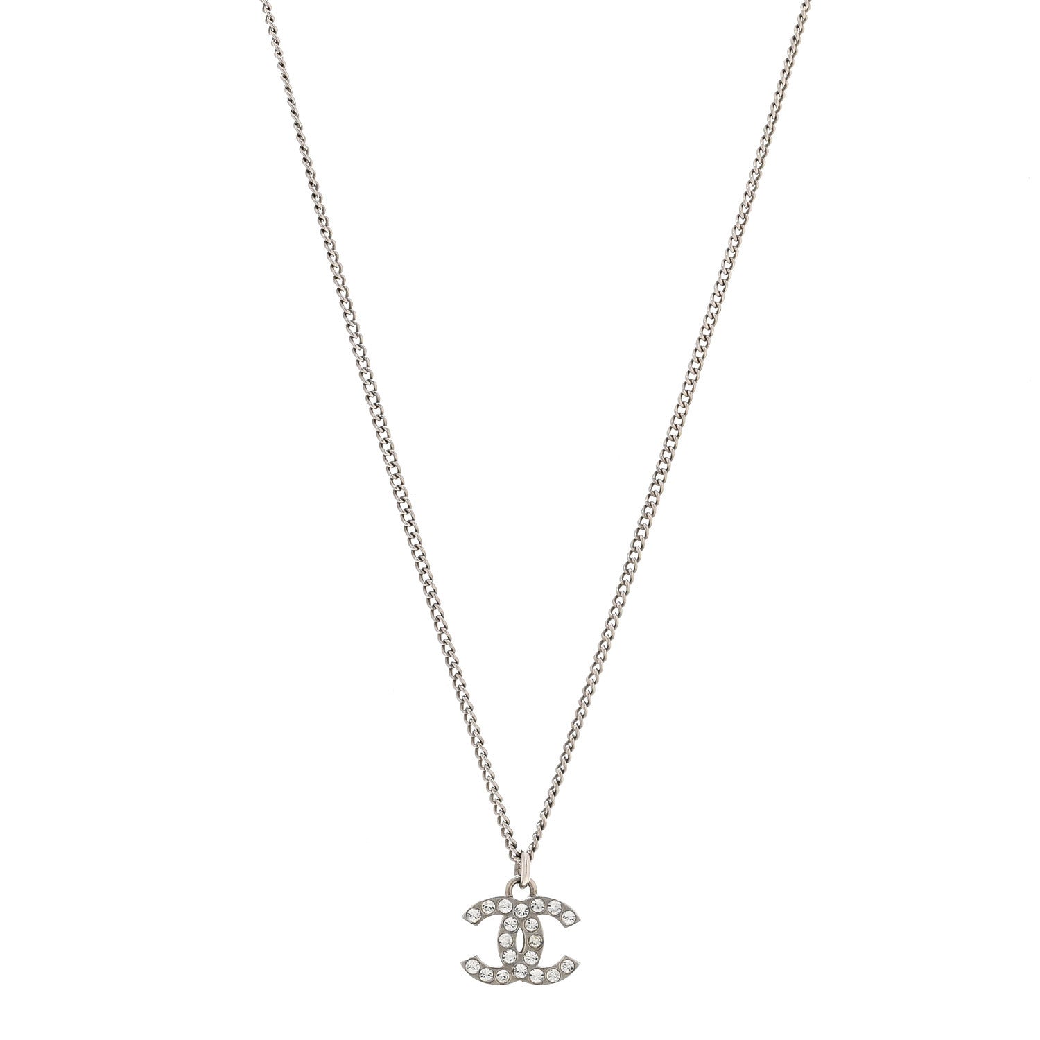 Crystal Timeless CC Necklace Silver