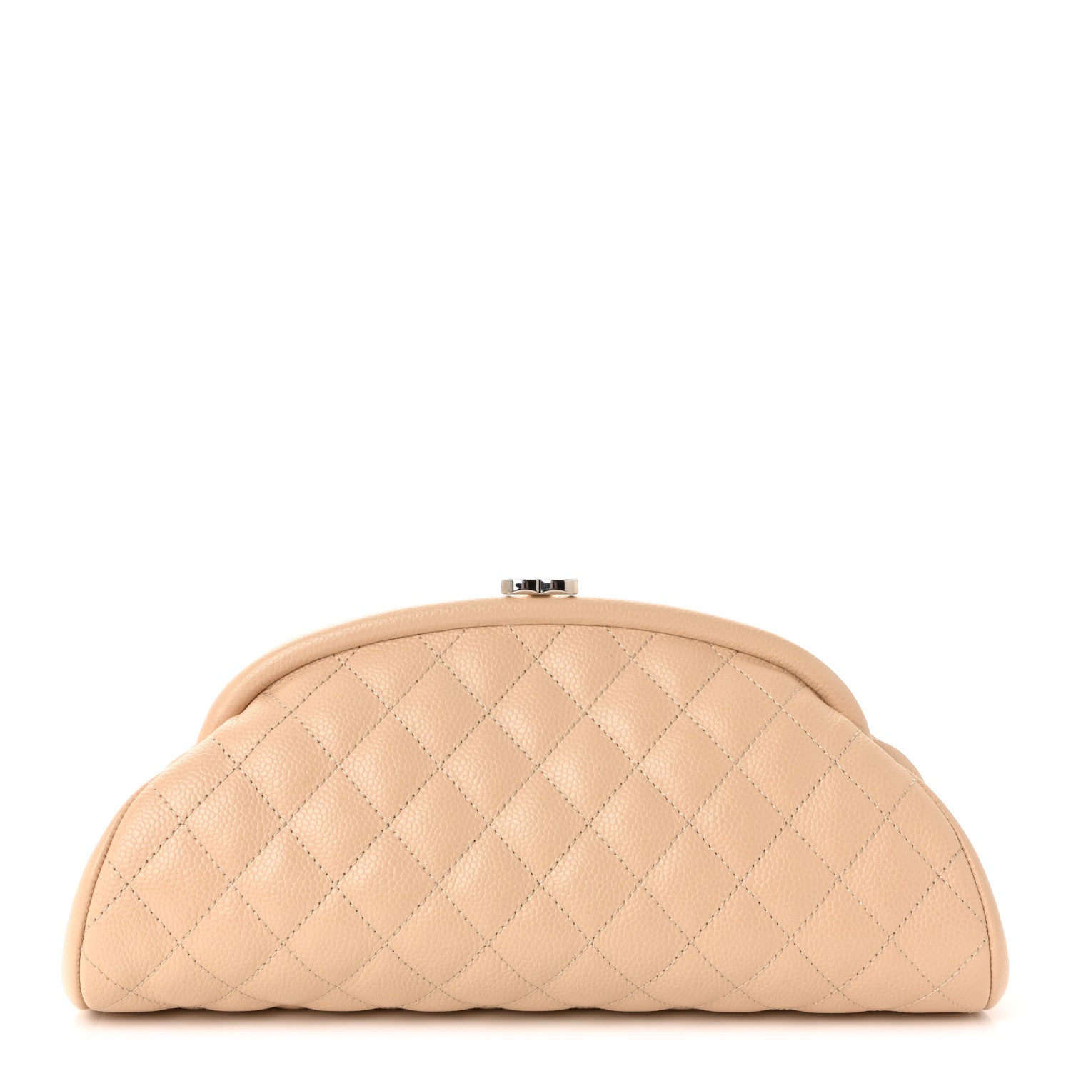 Caviar Quilted Timeless Clutch Light Beige