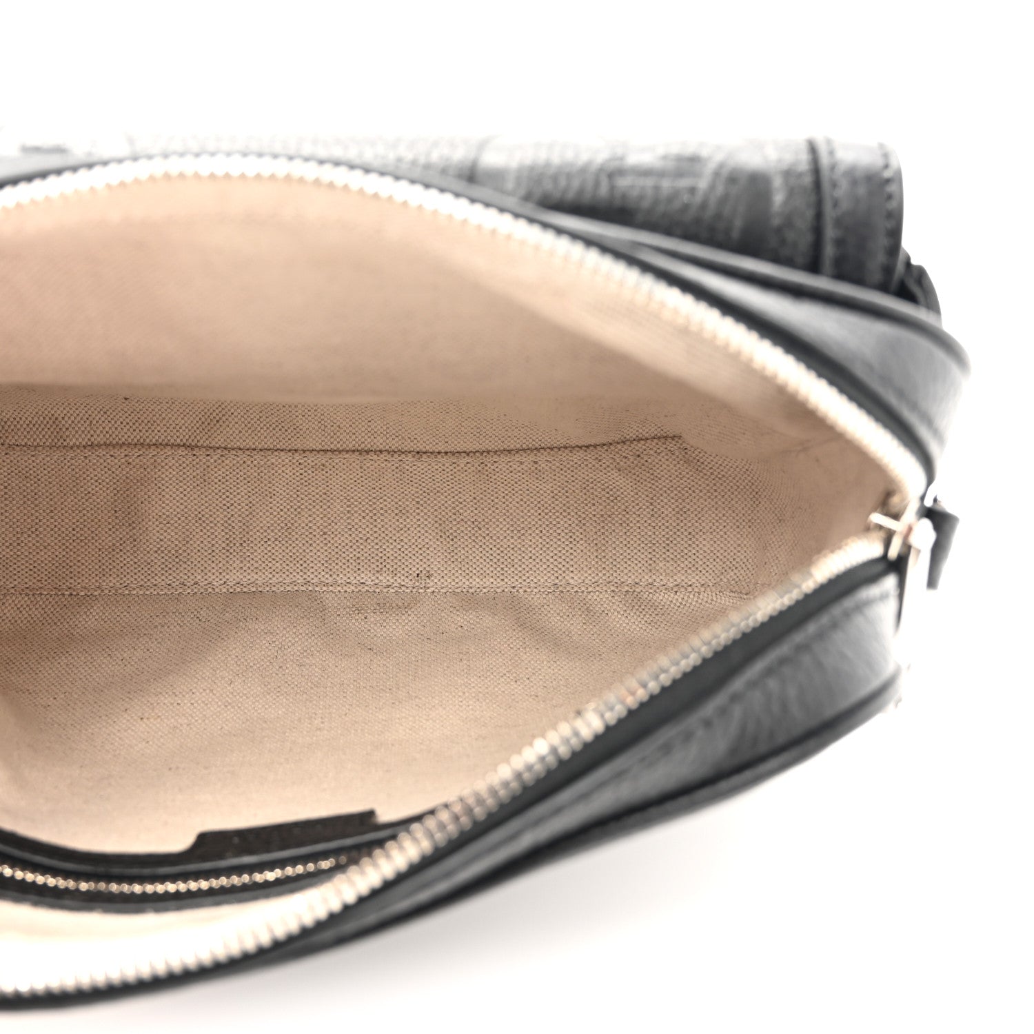 Piuma Calfskin Jumbo GG Embossed Small Messenger Bag Black
