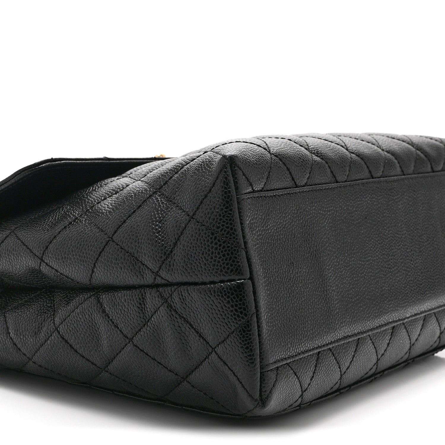 Caviar Quilted Jumbo Kelly Flap Black
