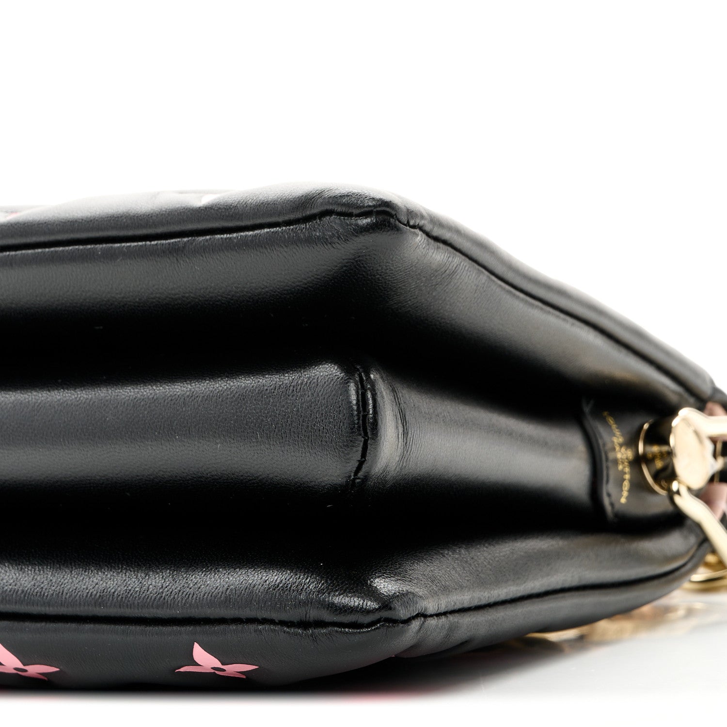Lambskin Embossed Monogram LV Ski Coussin BB Black Rose