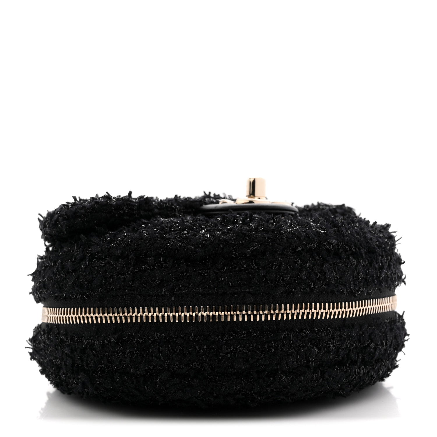 Tweed Coco Beach Barrel Shoulder Bag Black