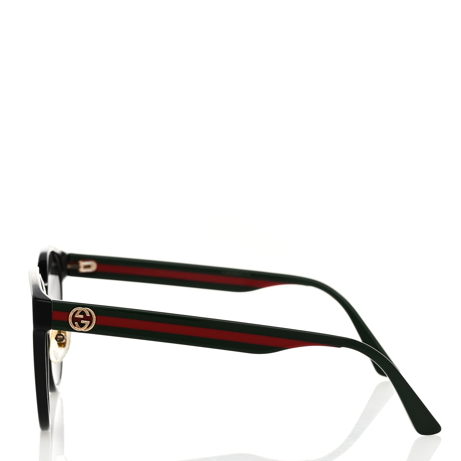 Acetate Round Frame Web Sunglasses GG0416SK Black