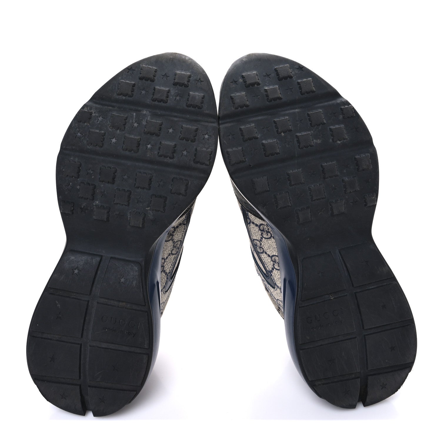 GG Supreme Monogram Mens Rhyton Sneakers 8.5 Beige Black Blue