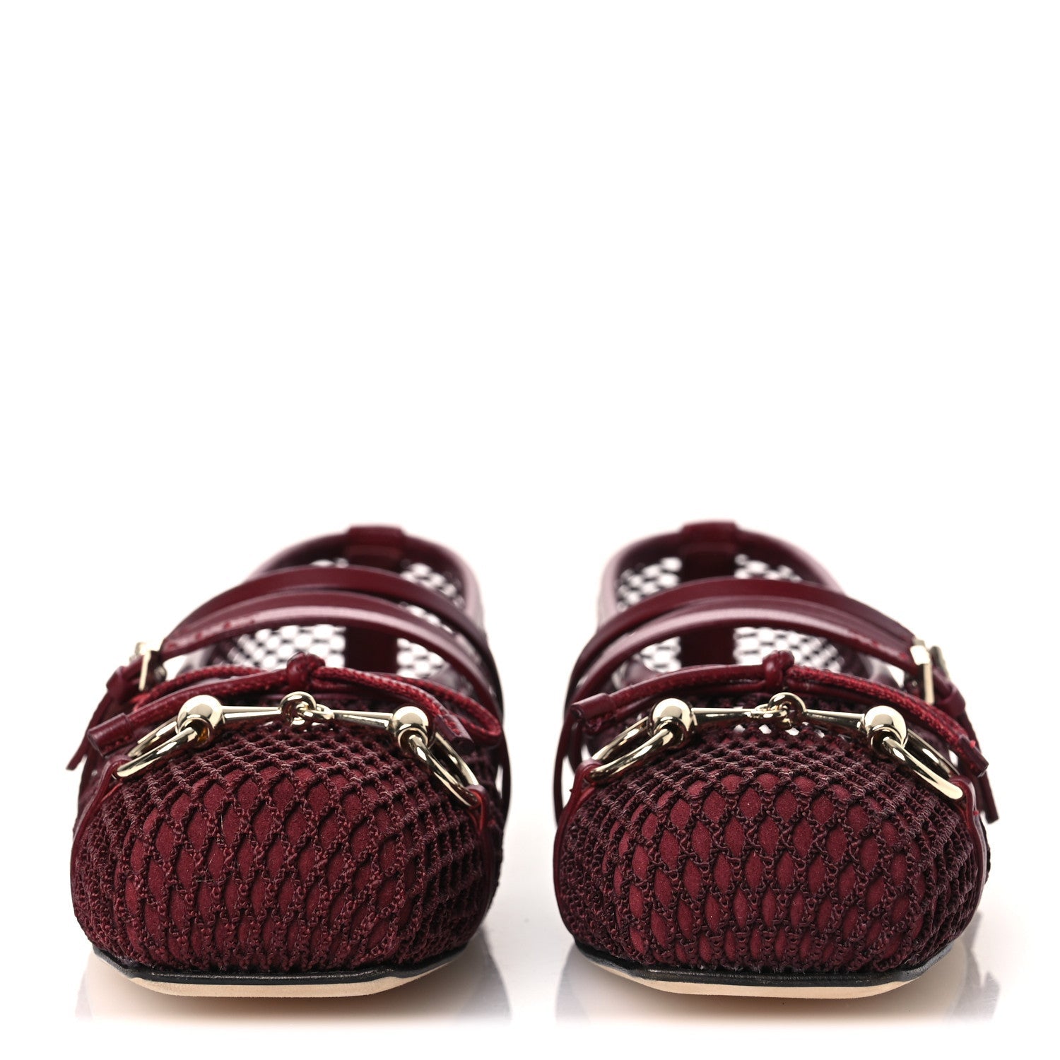 Video Net Nappa Horsebit Ballerina Flats 38 Rosso Ancora