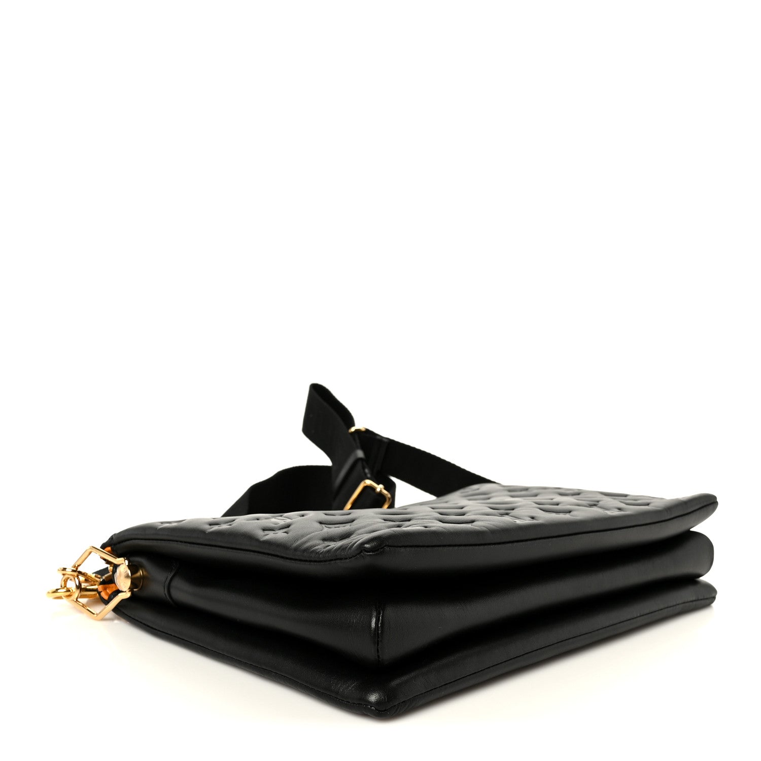 Lambskin Embossed Monogram Coussin MM Black
