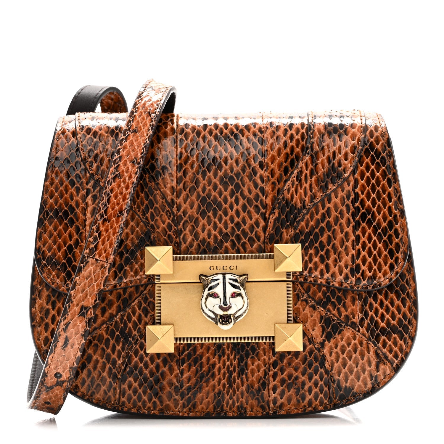 Elaphe Radiata Crystal Small Osiride Shoulder Bag Bright Cuir Ruby
