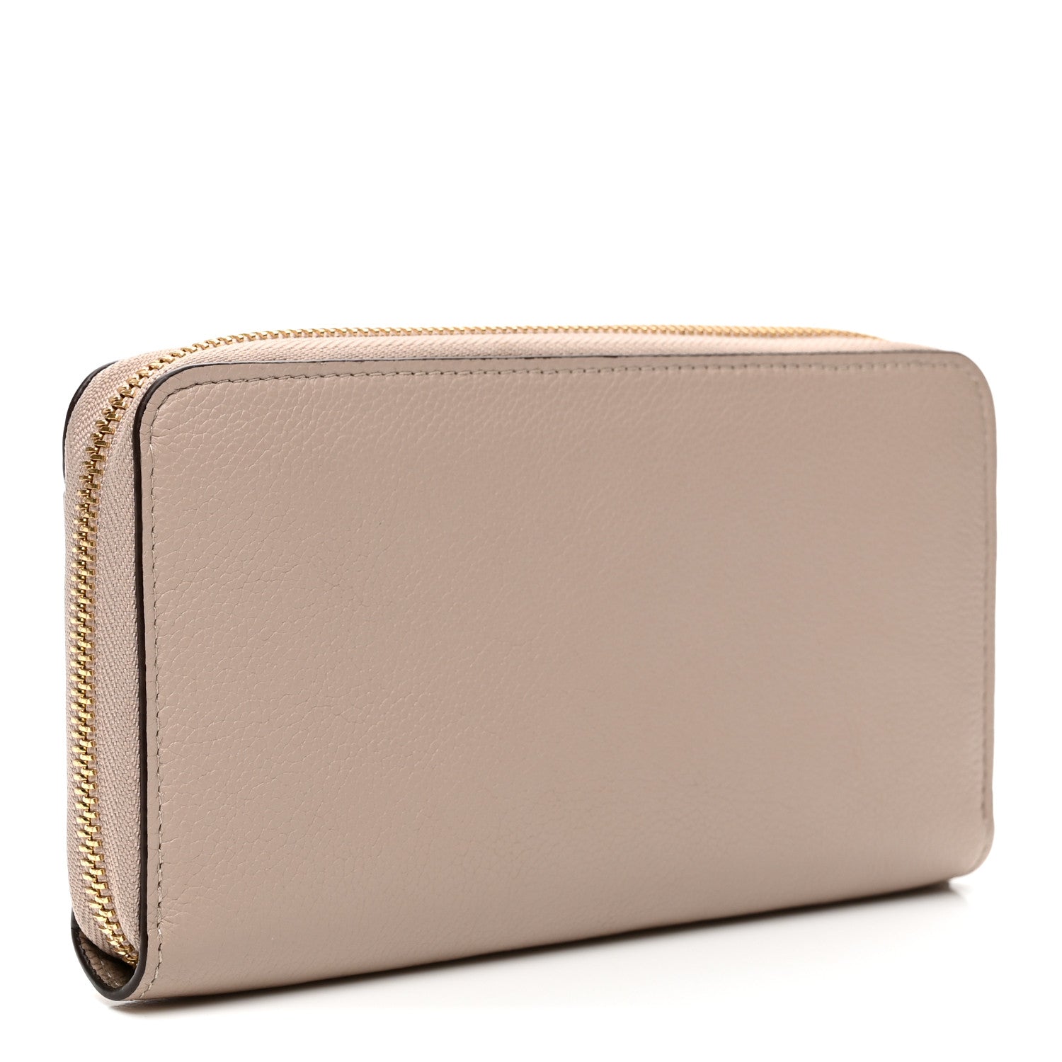 Calfskin Zippy Lockme Wallet Greige
