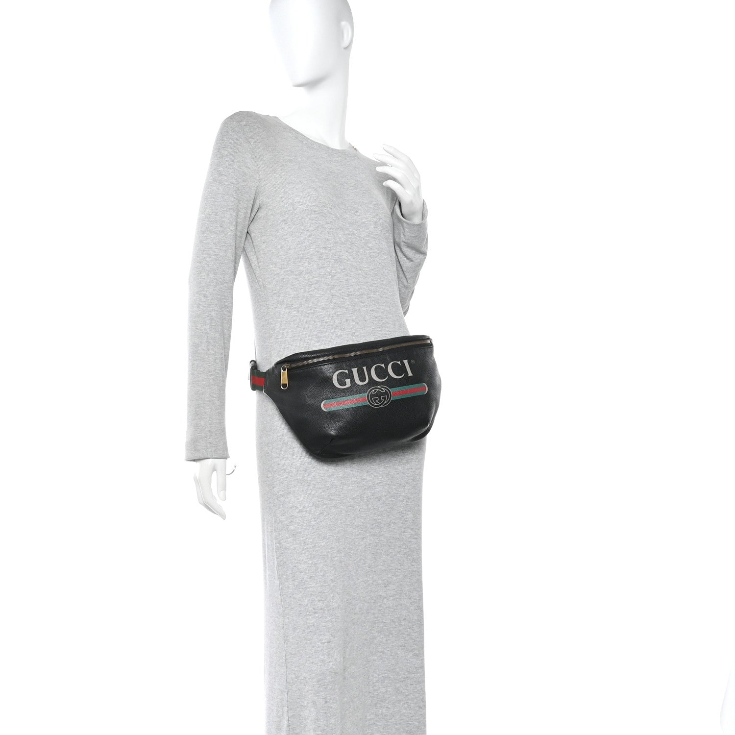 Grained Calfskin Logo Belt Bag Black