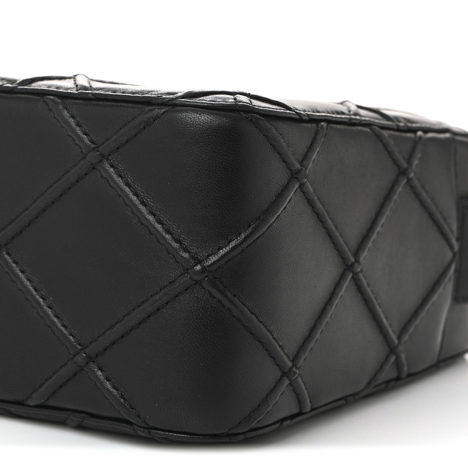 Lambskin Stitched Camera Case Black