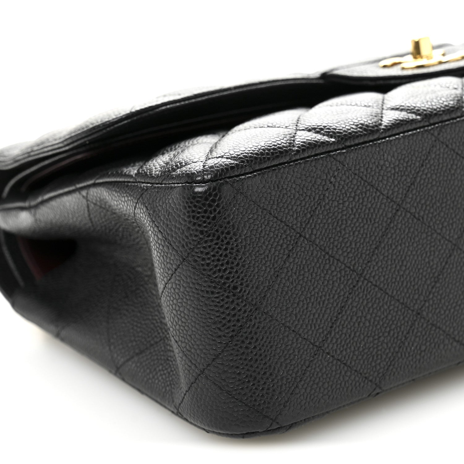 Caviar Quilted Jumbo Double Flap Black
