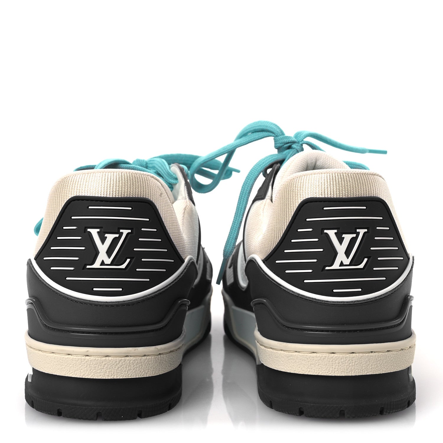 Calfskin Embossed Monogram Mens LV Trainer Sneakers 8.5 Blue