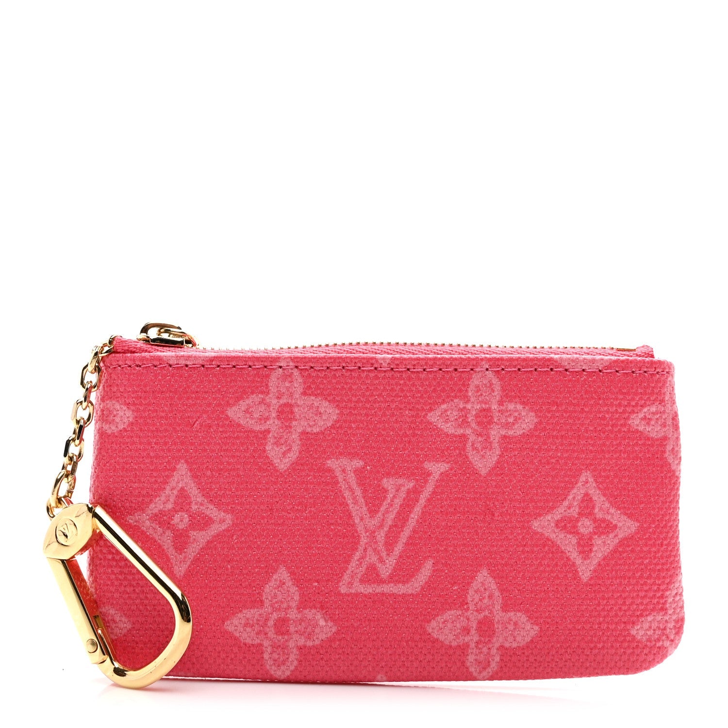 Monogram Origine Lin Key Pouch Rose Ruban