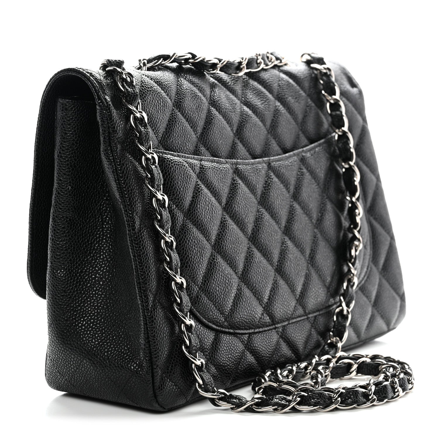 Caviar Quilted Jumbo Single Flap Black
