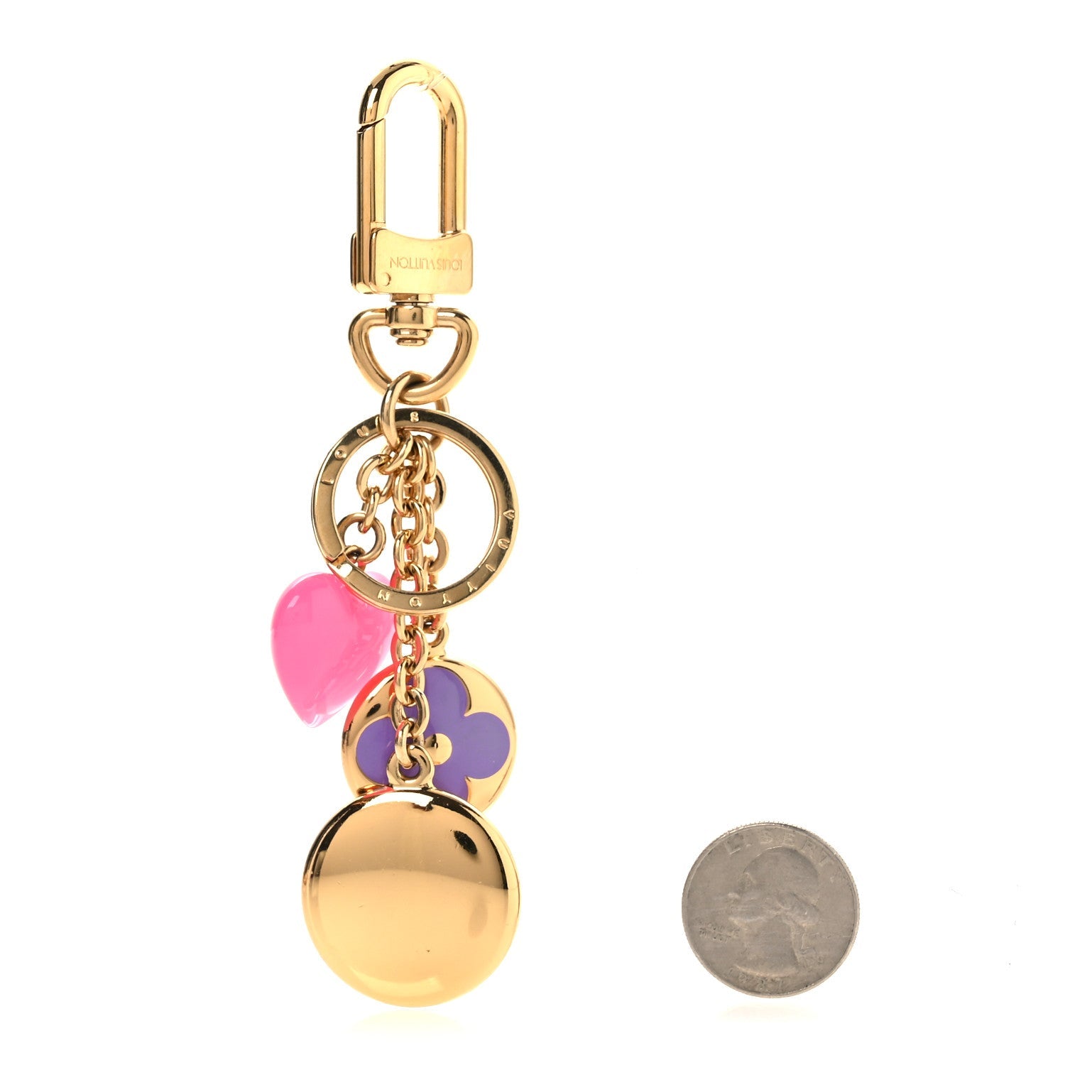 Coeurs Heart Bag Charm Key Holder Pink