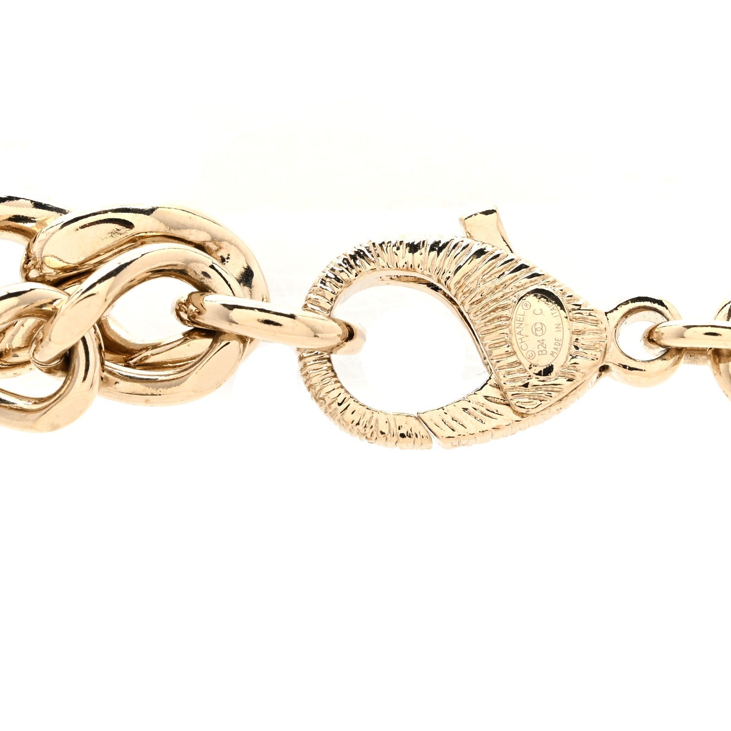 Metal Crystal CC Perfume Belt Gold
