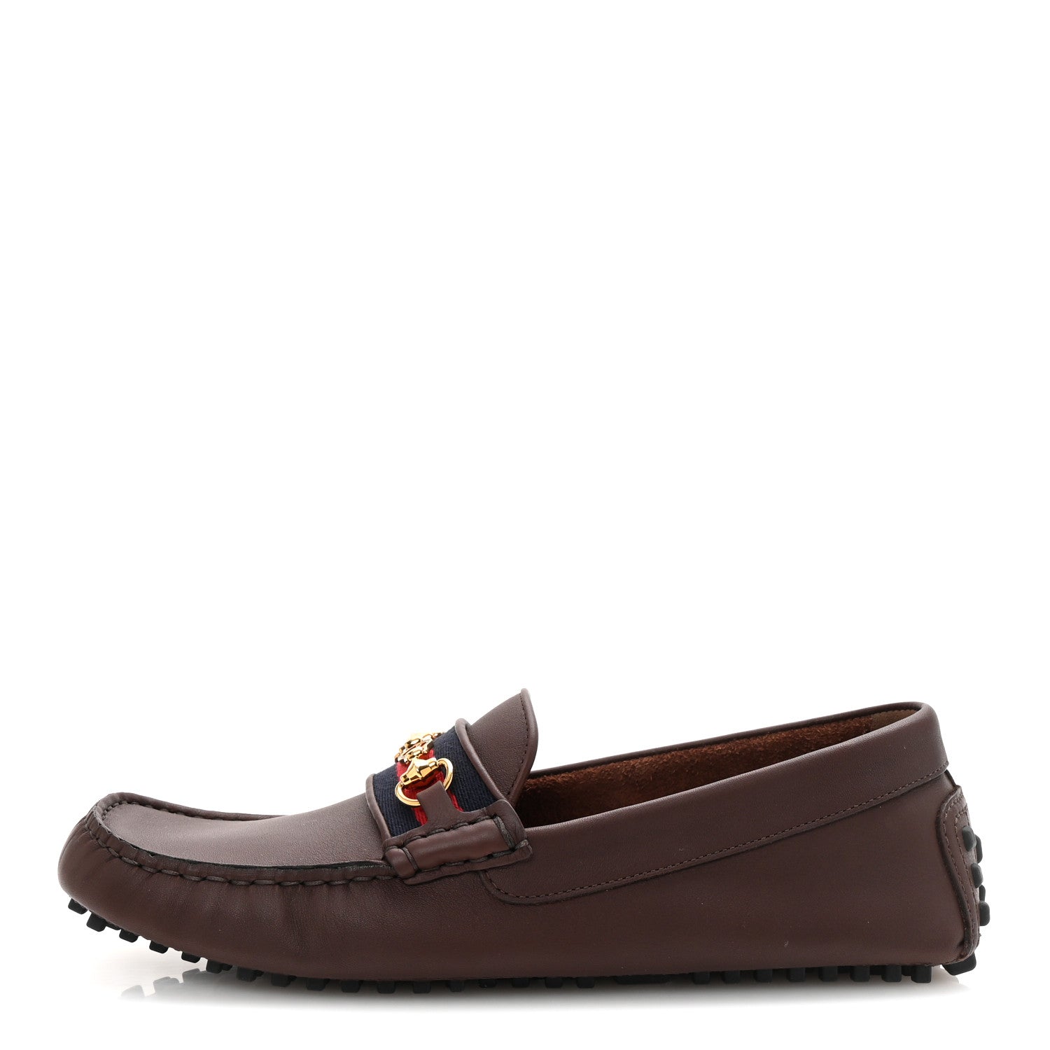 Soft Clove Calfskin Web Mens Horsebit Driver Loafers 7.5 Cocoa