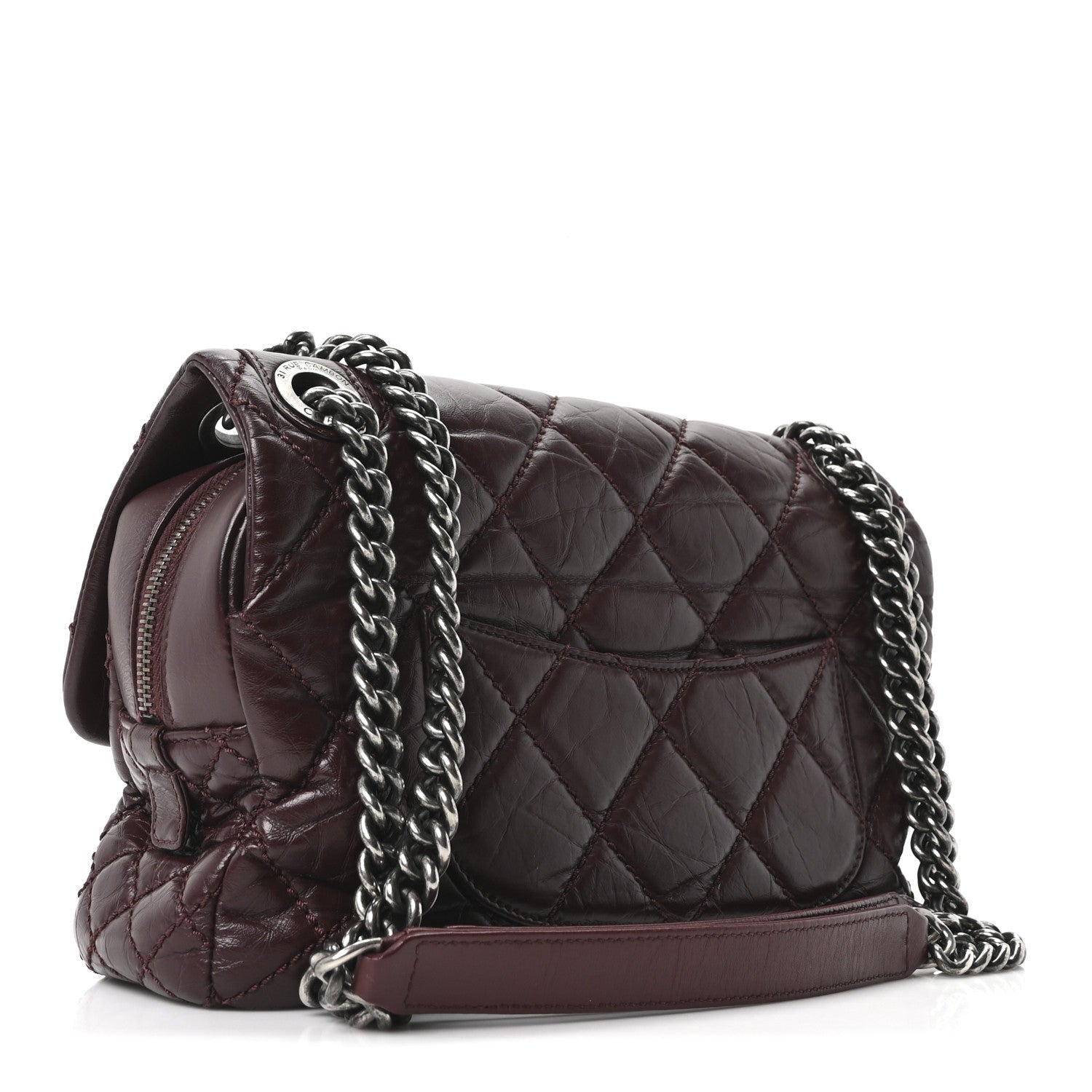 Aged Calfskin Medium New Portobello Flap Burgundy