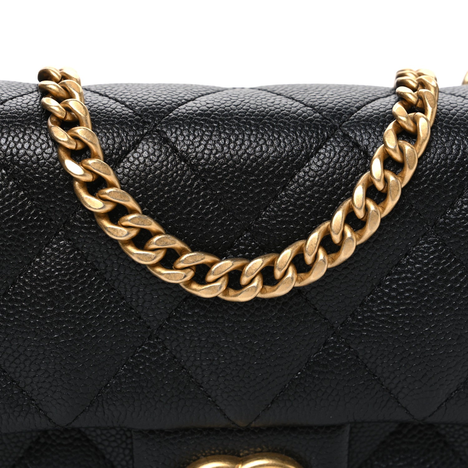 Caviar Quilted Mini Sweetheart Rectangular Flap Black