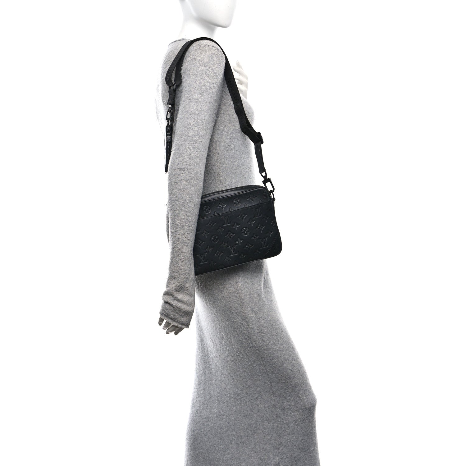 Calfskin Monogram Shadow Duo Messenger Black