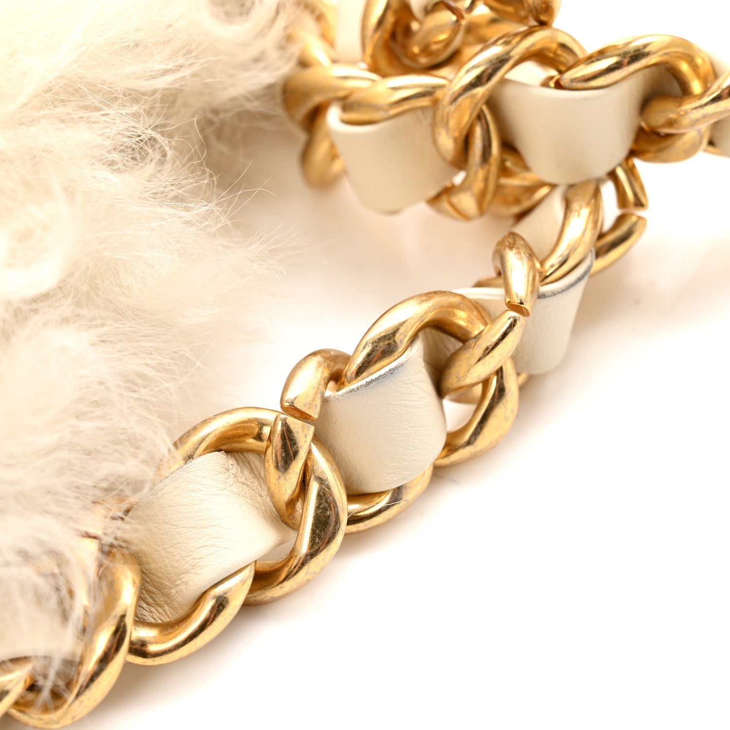 Fantasy Fur CC Mini Flap Bag White