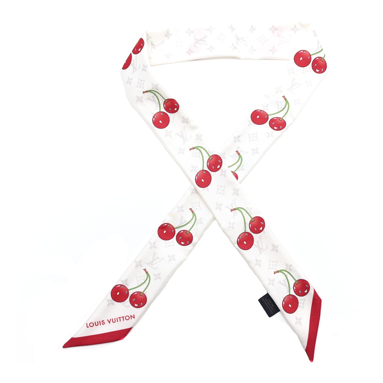 LV X TM Silk Monogram Cerises Bandeau White