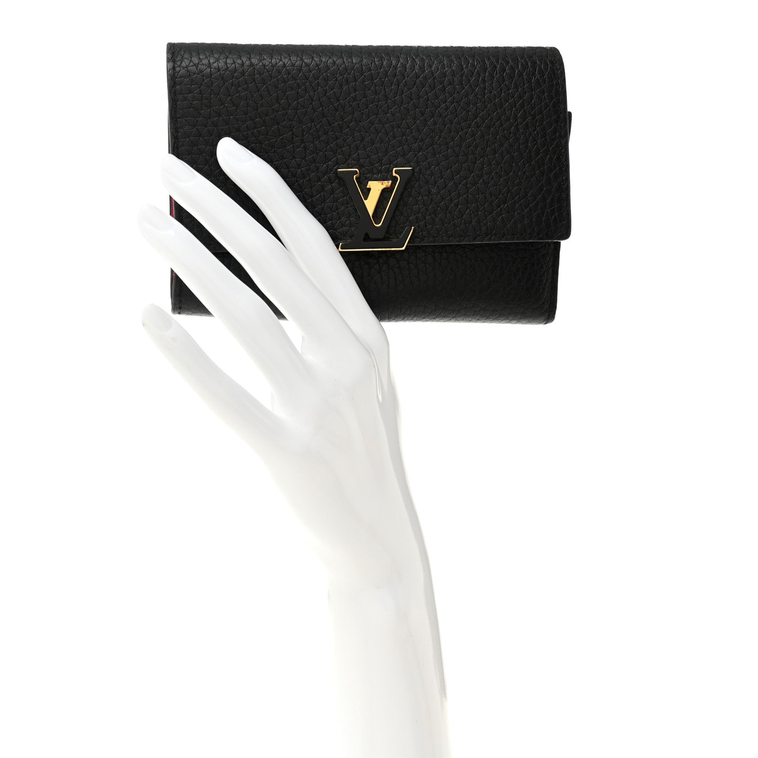 Taurillon Capucines Compact Wallet Black