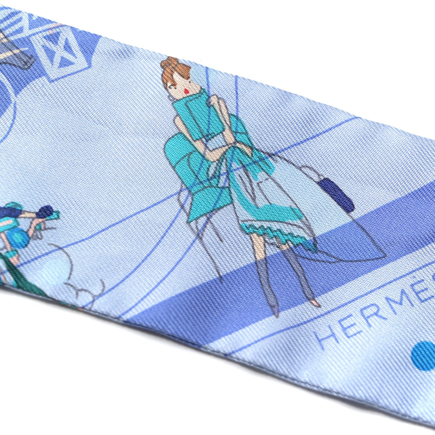 Silk Ex-Libris Les Parisiennes Twilly Ciel Turquoise Lavender