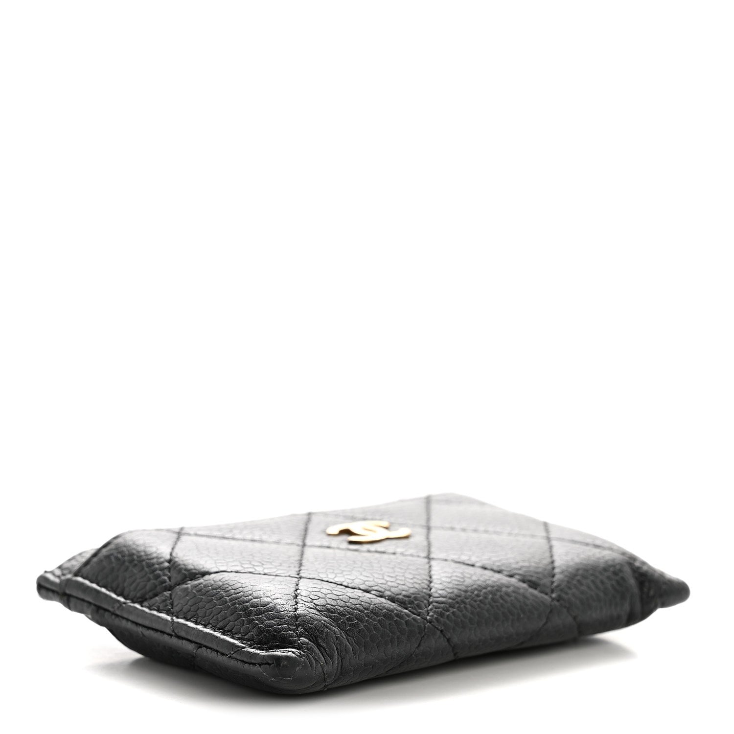 Caviar Quilted Card Holder Black