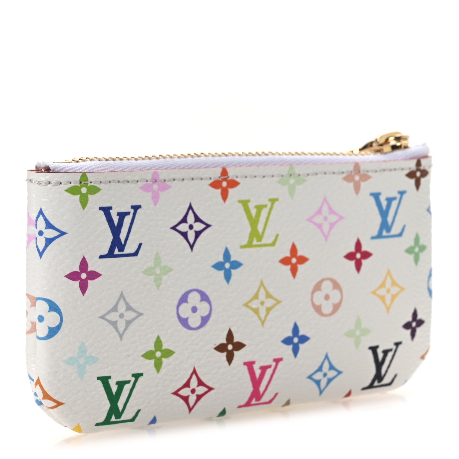 LV X TM Monogram Multicolor Key Pouch White