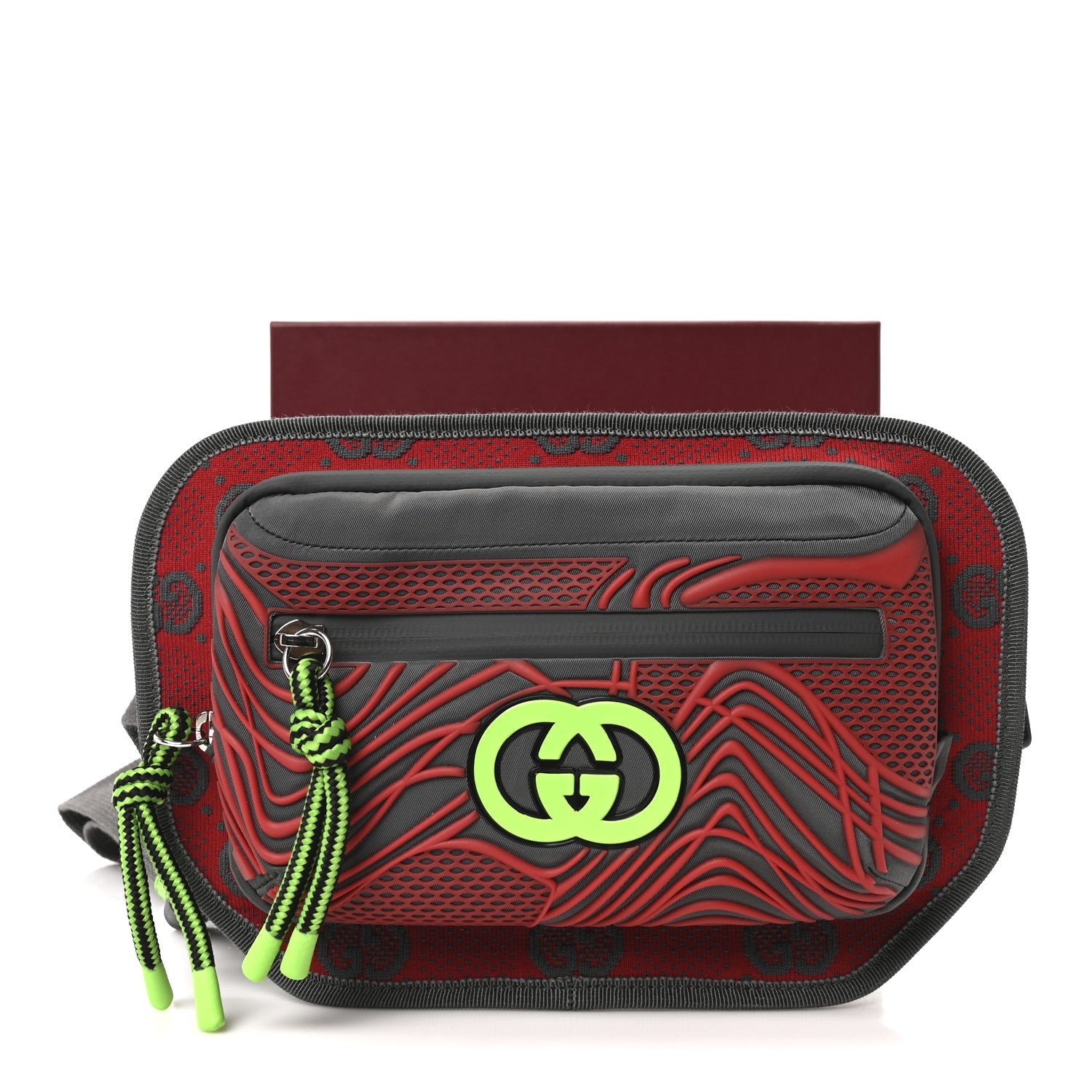 Jersey GG Monogram All Over Sporty Belt Bag Green Grey Multicolor