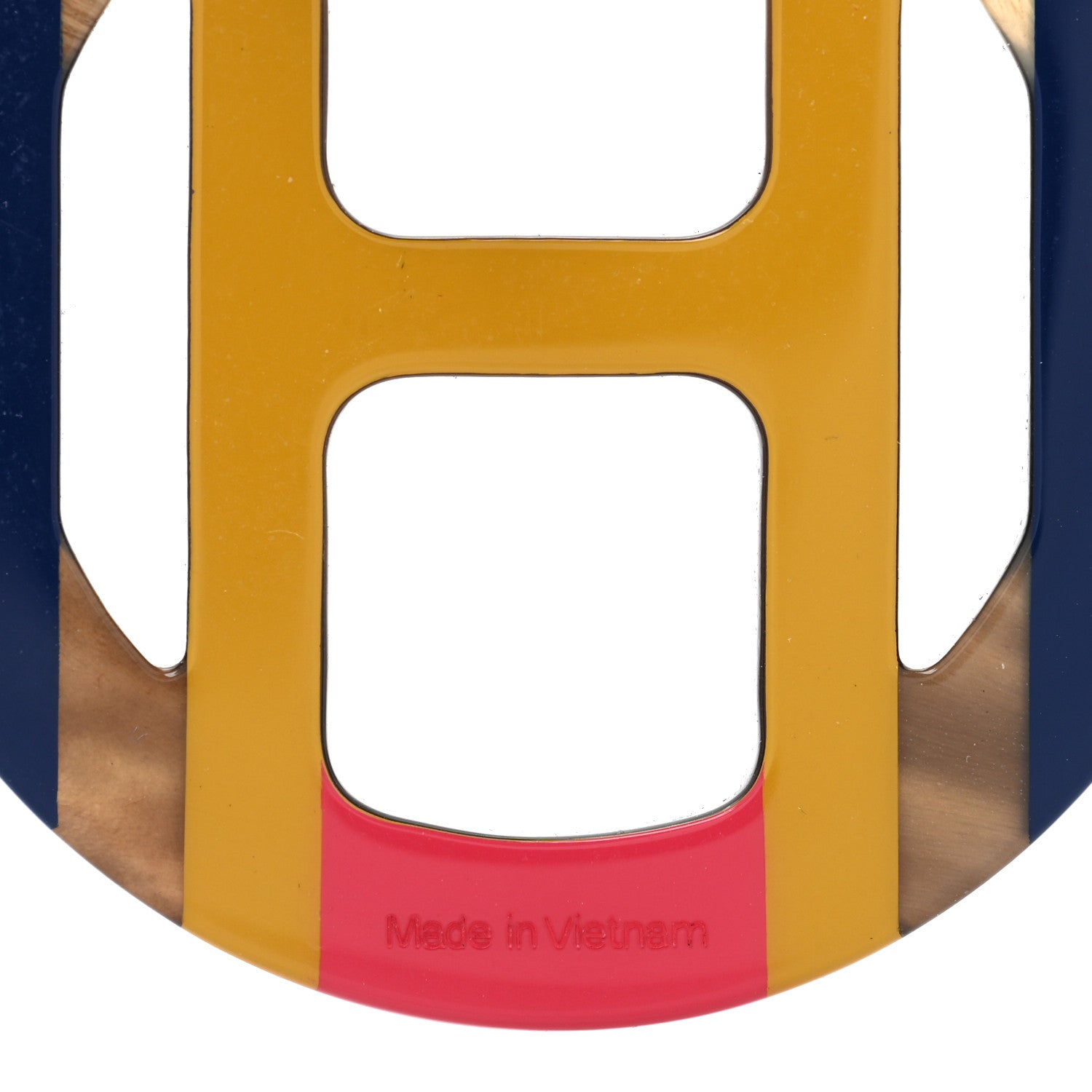 Lacquered Horn H Equipe Earrings Bleu Multicolor
