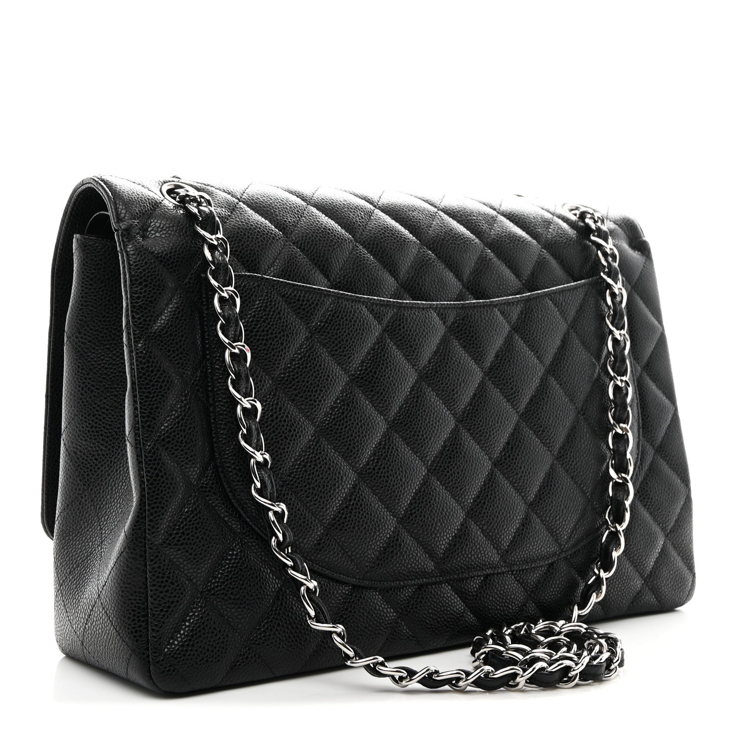 Caviar Quilted Maxi Double Flap Black