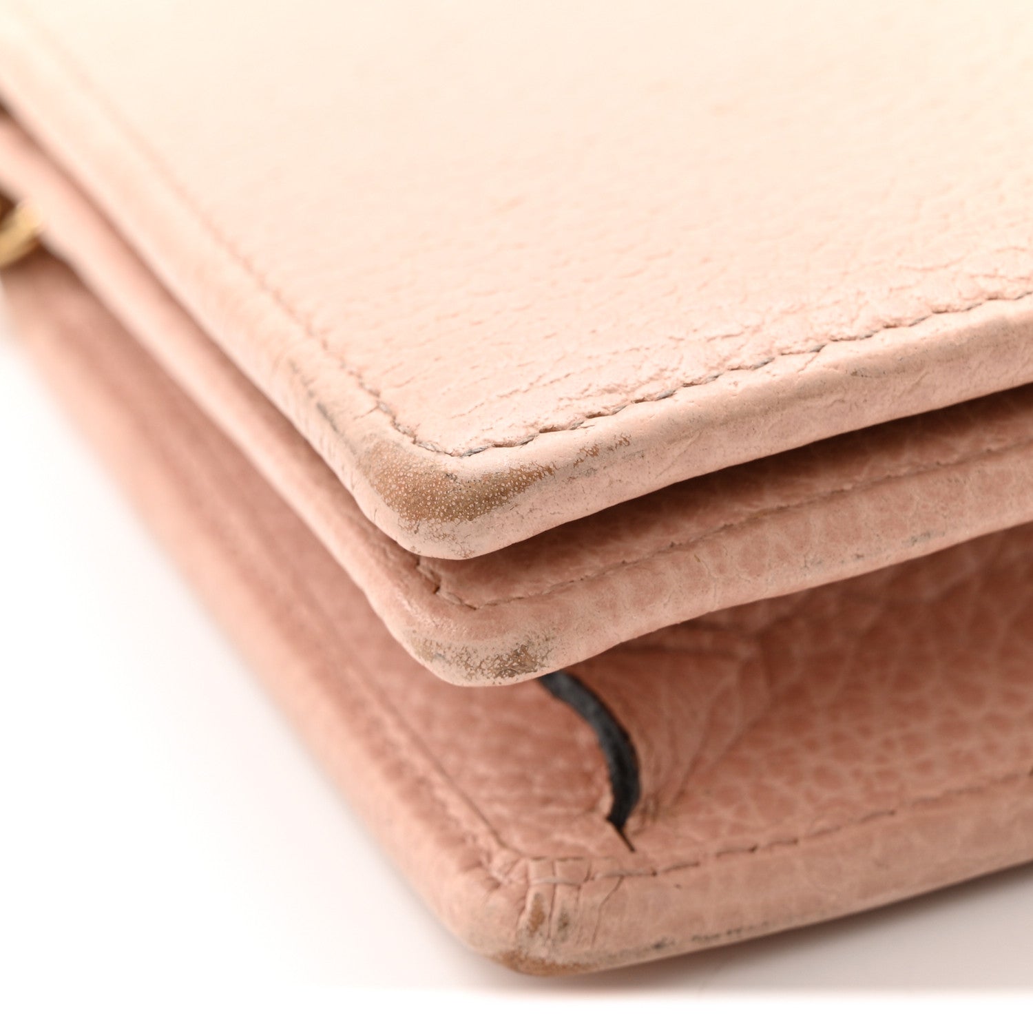 Dollar Calfskin Mini GG Marmont Chain Wallet Perfect Pink