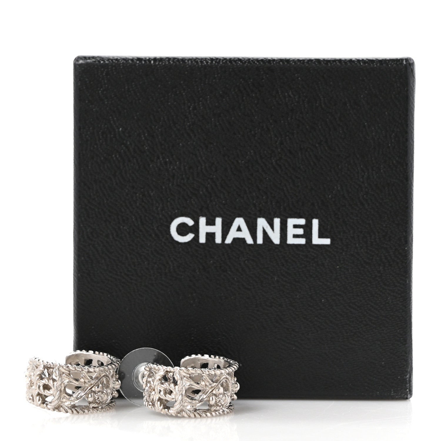 CC Camellia Hoop Earrings Silver