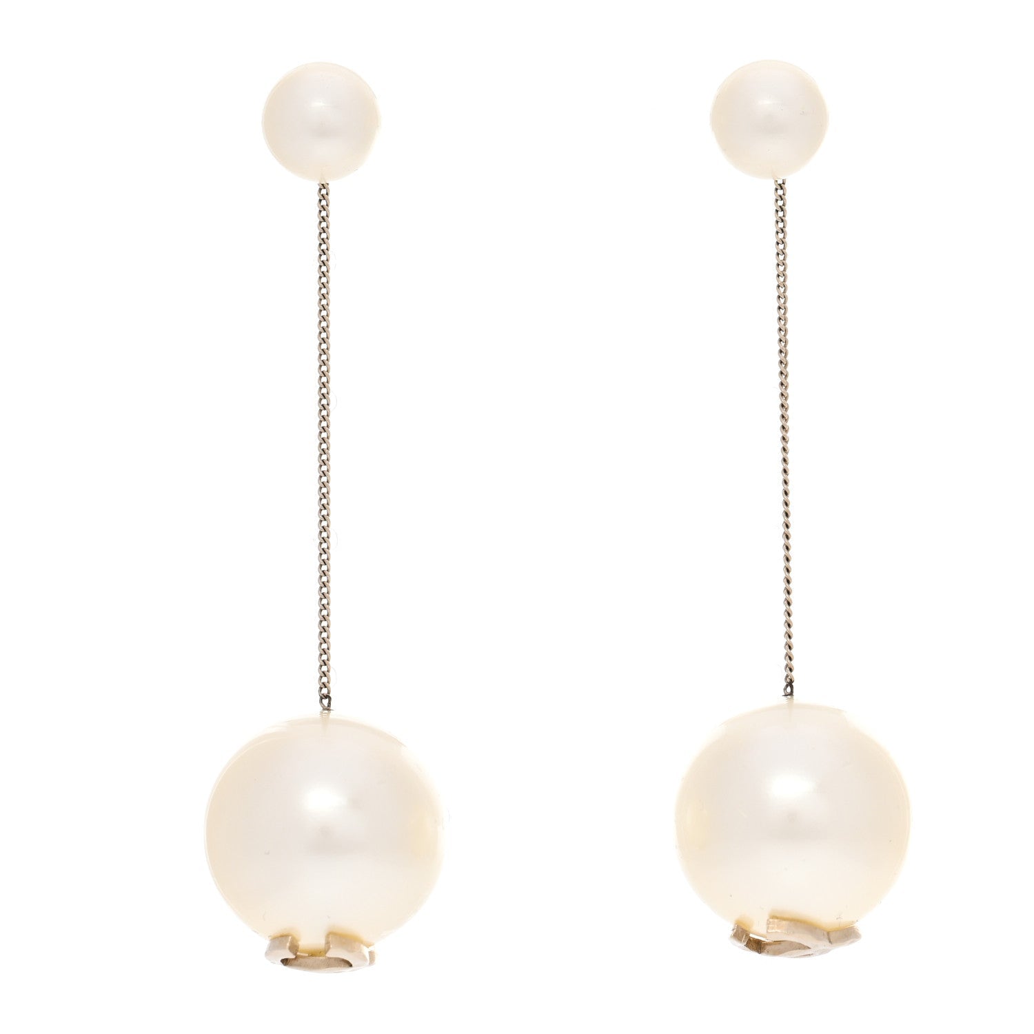 Pearl CC Drop Earrings Gold