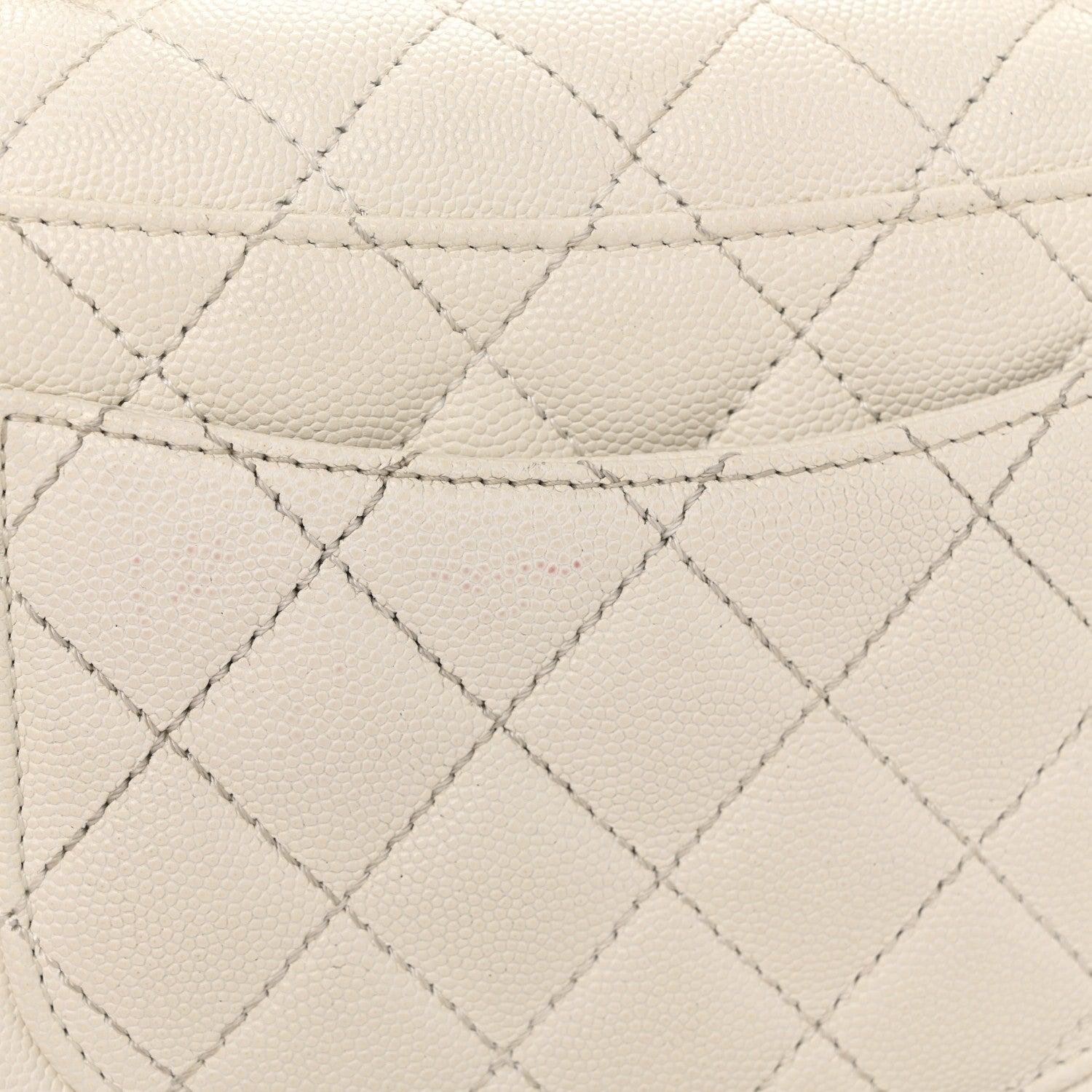 Caviar Quilted Mini Coco Handle Flap White