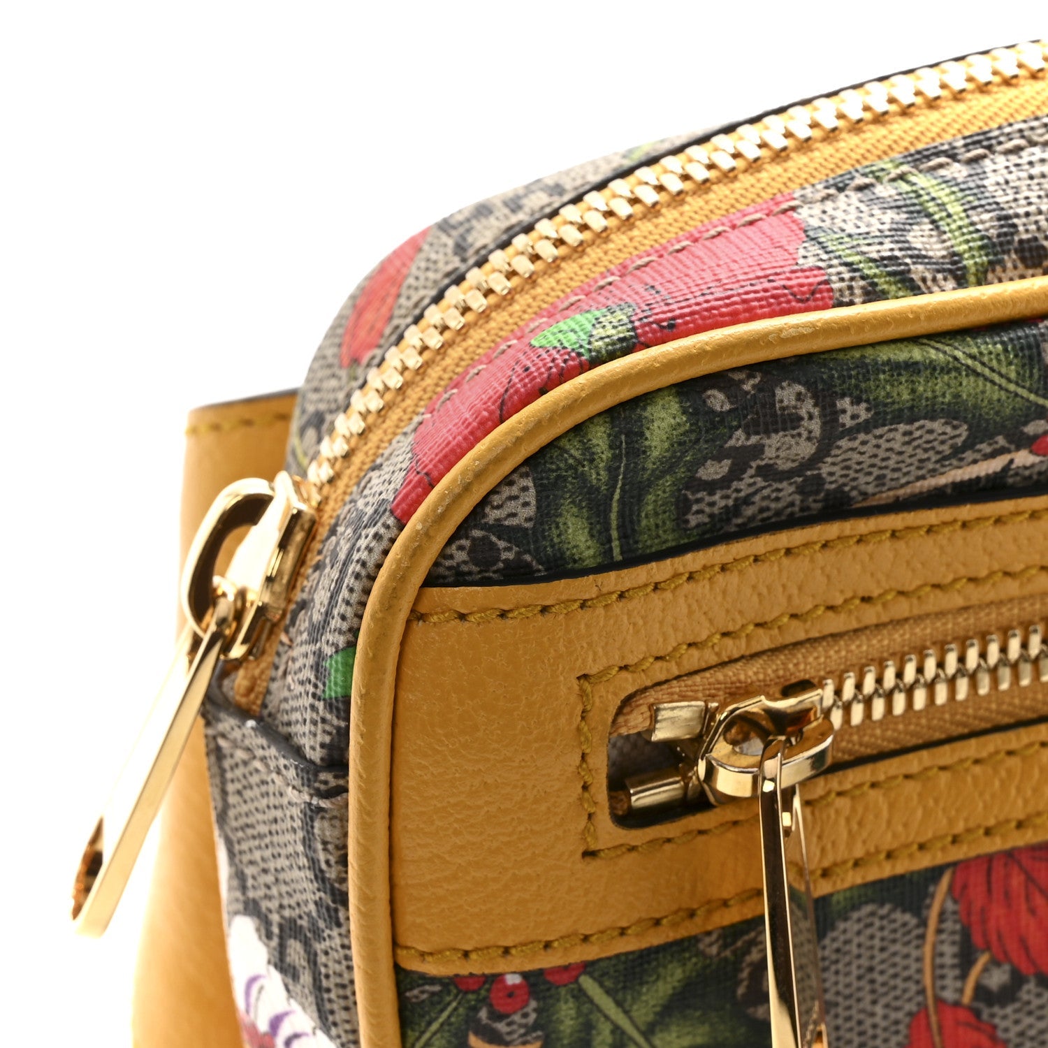 GG Supreme Monogram Flora Medium Ophidia Belt Bag Beige Multicolor Crop