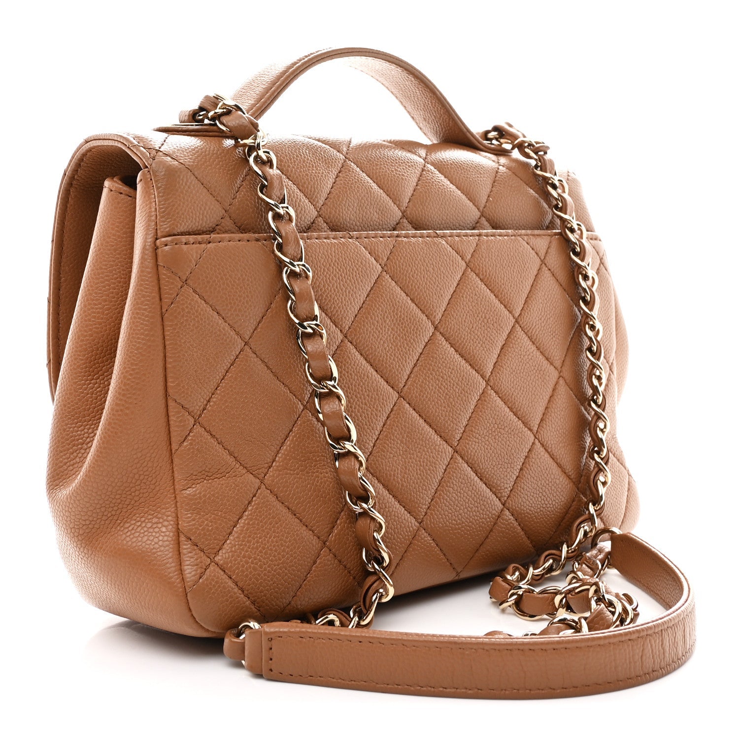 Caviar Quilted Medium Business Affinity Flap Brown