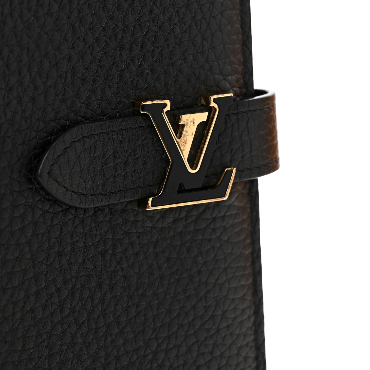 Taurillon LV Vertical Capucines Wallet Black Arizona