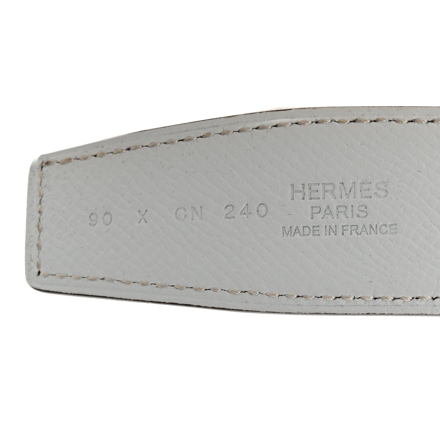 Swift Epsom 32mm Au Carre H Belt 90 36 Craie White