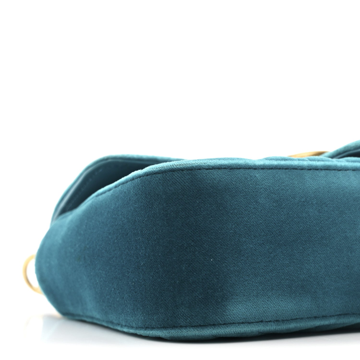 Velvet Matelasse Mini GG Marmont Shoulder Bag Pavone Cyan