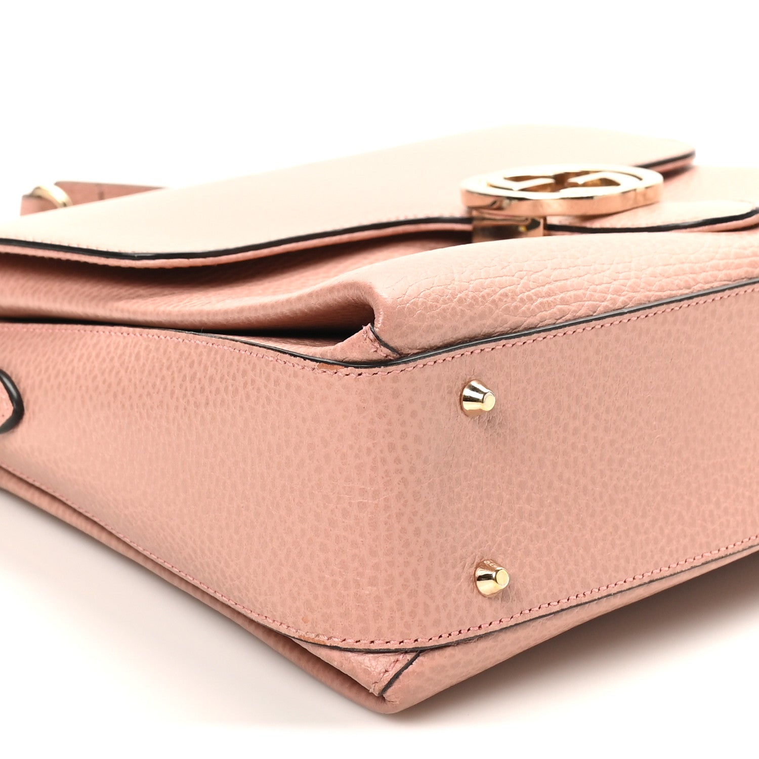Dollar Calfskin Interlocking G Top Handle Shoulder Bag Soft Pink
