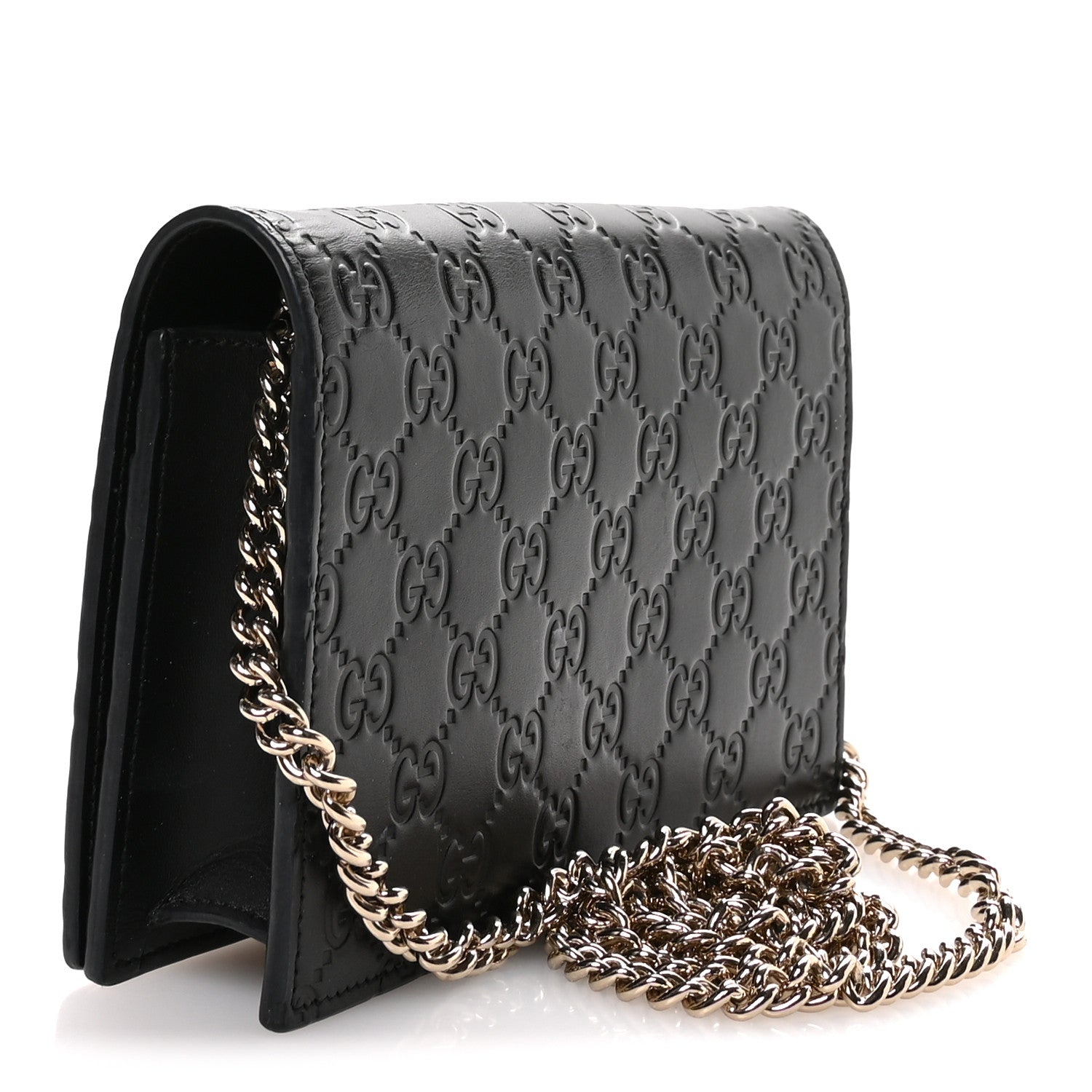 Guccissima Signature Bowy Chain Wallet Black