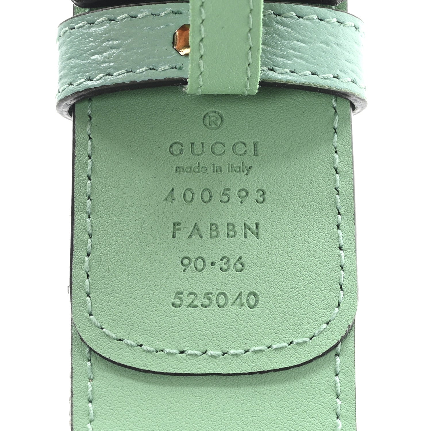 Monogram Jumbo GG Textured Dollar Calfskin Double G 40mm Belt 90 36 Mint Green