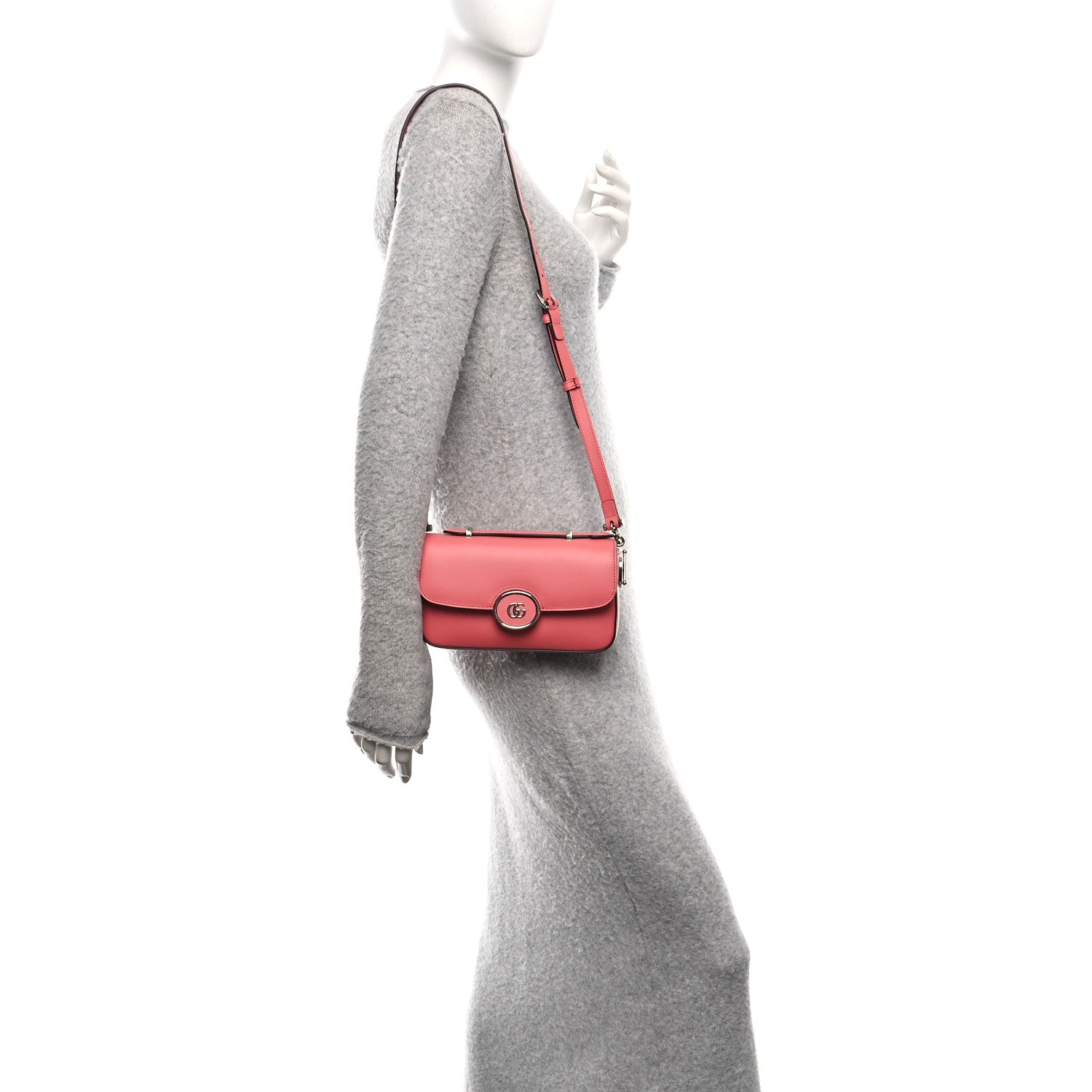 Senna Calfskin Petite GG Top Handle Shoulder Bag Pink