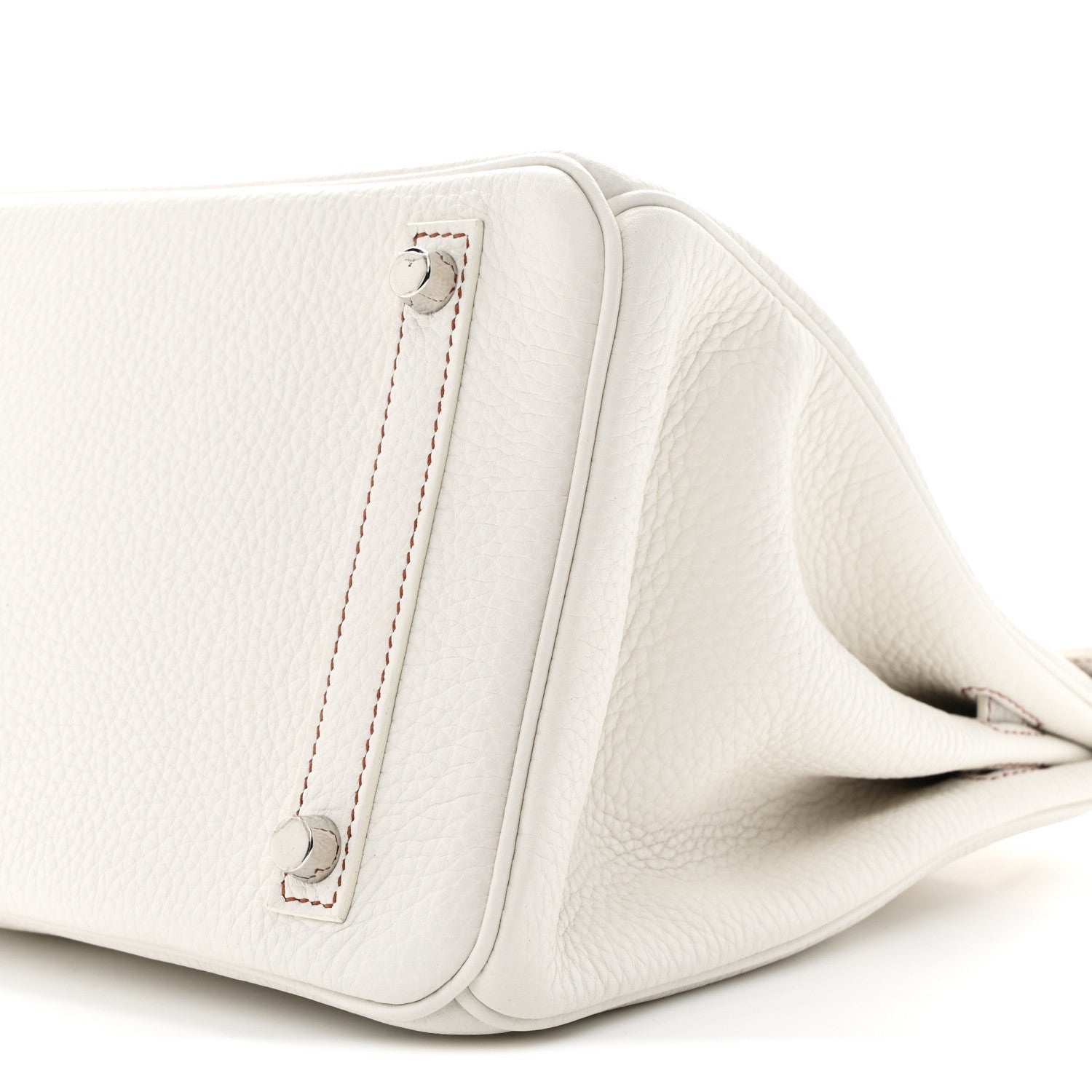 Taurillon Clemence Horseshoe Birkin 30 White Black